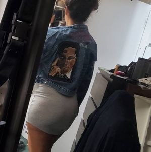 Custom Embroidery Malcolm X Denim Jacket